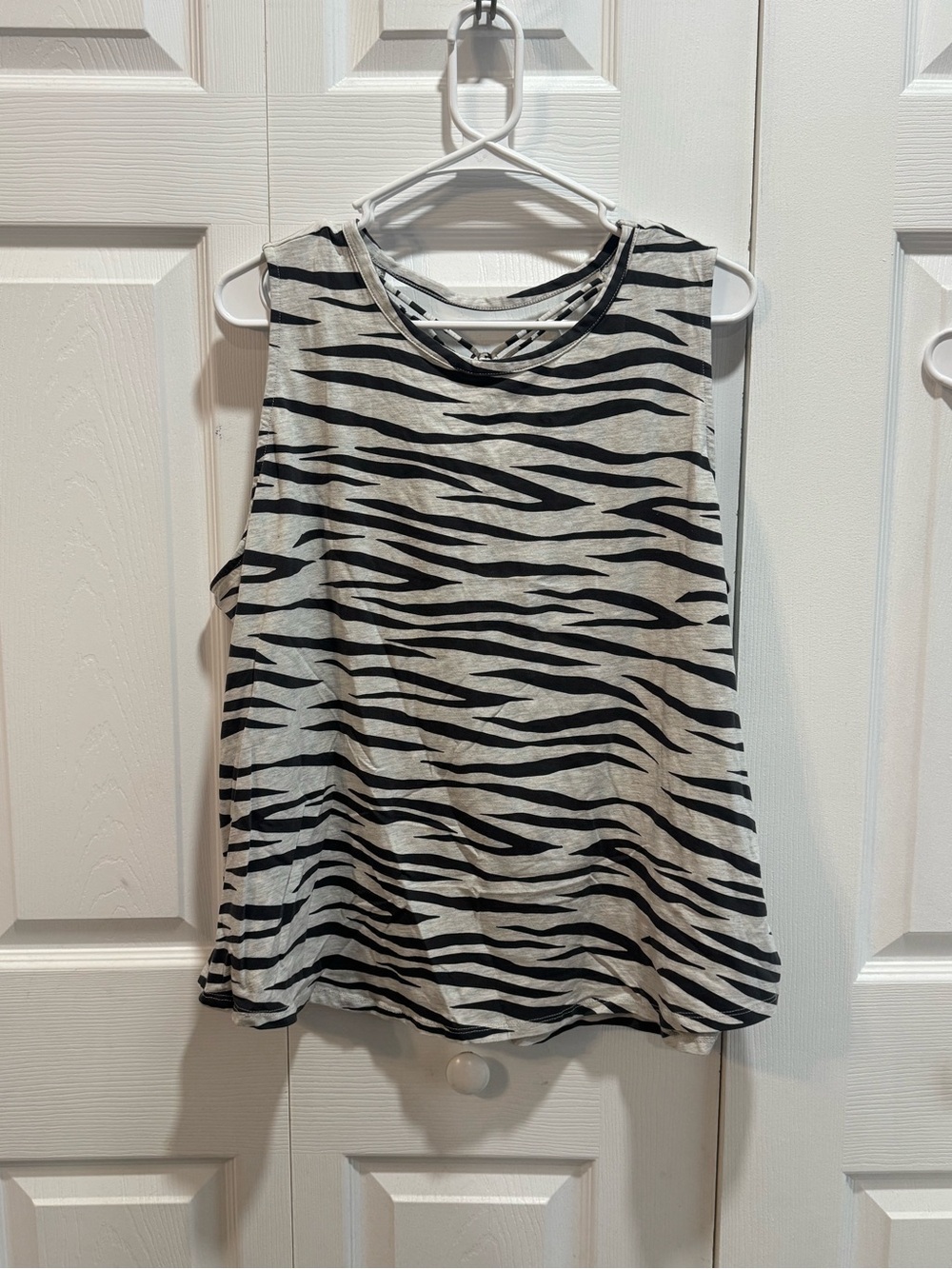 Maurices Black & White Zebra Stripe Tank